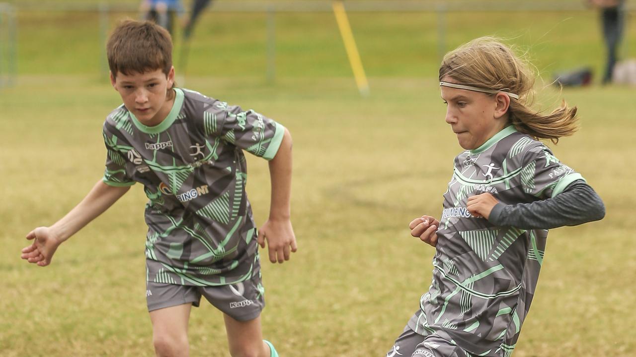 U/12 Football NT (Green Socks) V the FB 9 Academy in the Premier Invitational Football Carnival at Nerang. Picture: Glenn Campbell