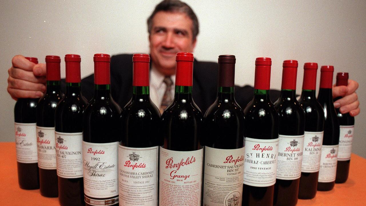 Tony Leon grappling with the Penfolds collection when at Dan Murphy’s in the 1990s.