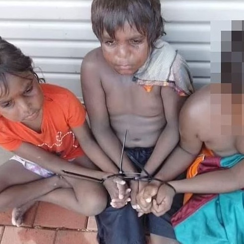 There has been a heated response to the footage of Aboriginal children bound with cable ties.