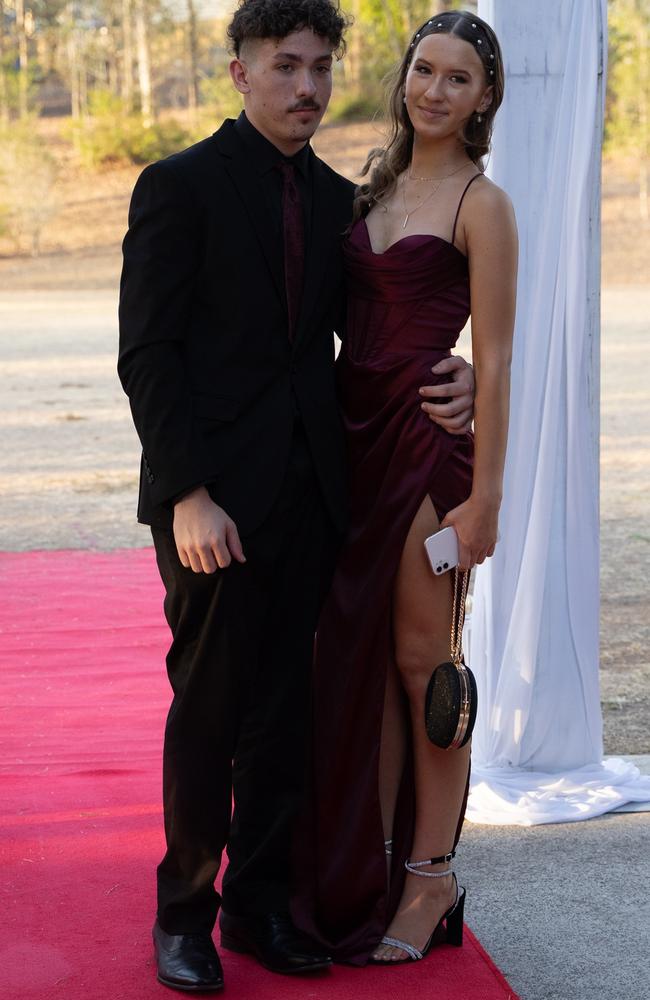 Jade Brown and partner arrive at the Gympie State High School formal 2023. November 16, 2023. Picture: Christine Schindler