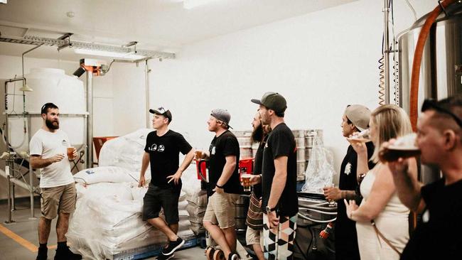 Eumundi Brewery's Allan Tilden giving a tour of the brewery. Picture: Graeme Passmore Photography