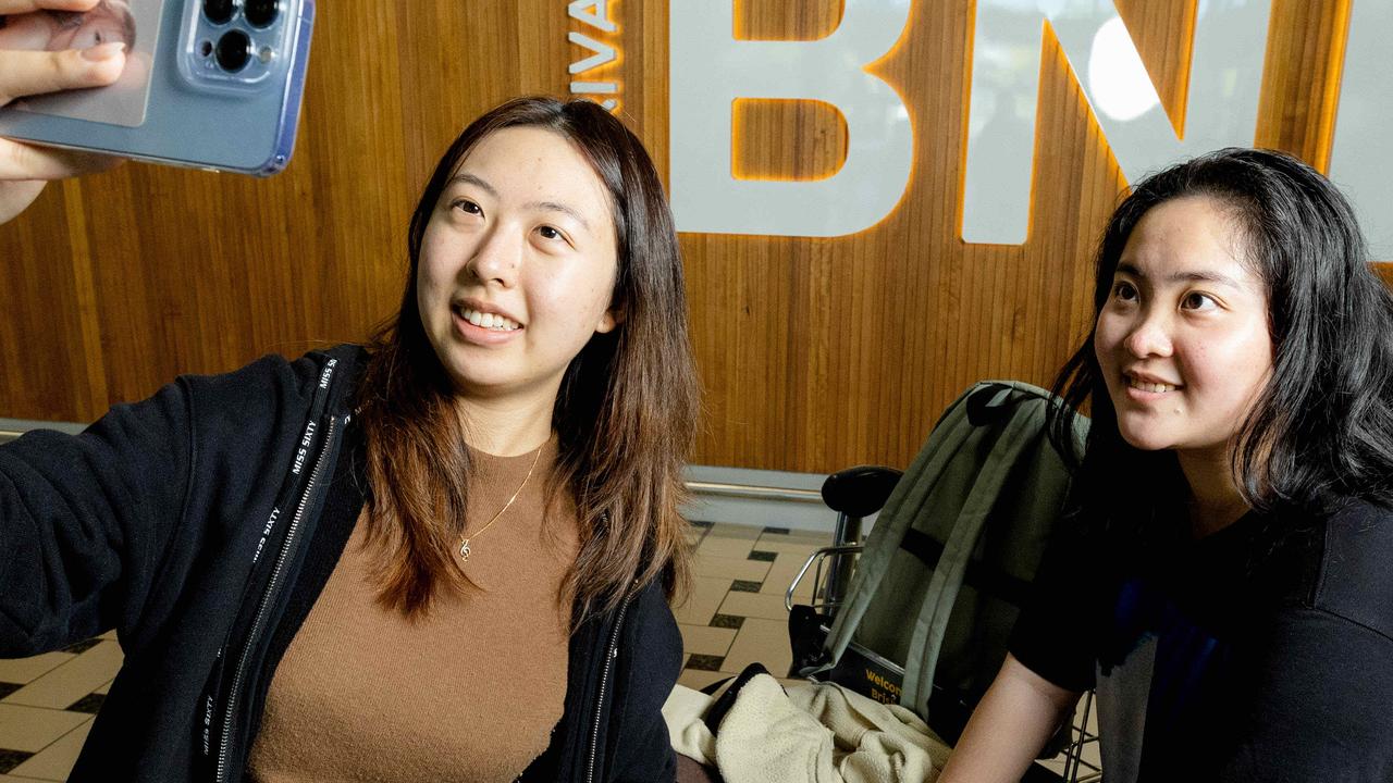 Serena Xiong and Clare Chen are just two of the thousands of international students returning to Queensland this year. Picture: Richard Walker