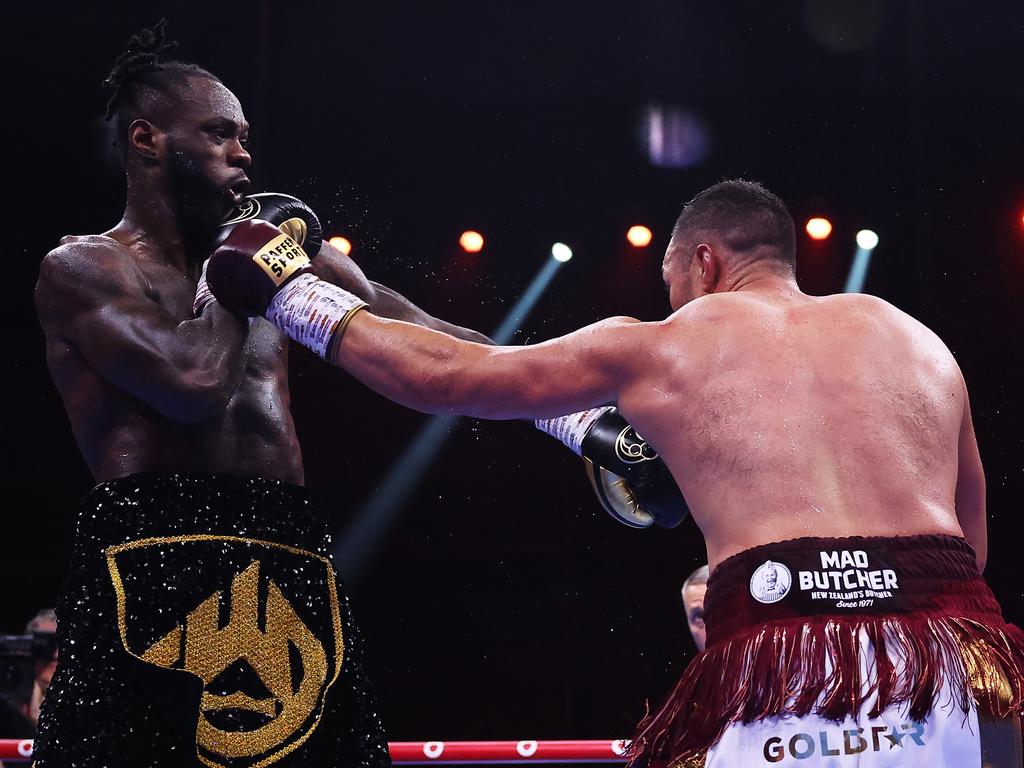 Joseph Parker (R) was too good for Deontay Wilder (L) last year. Picture: Richard Pelham/Getty Images
