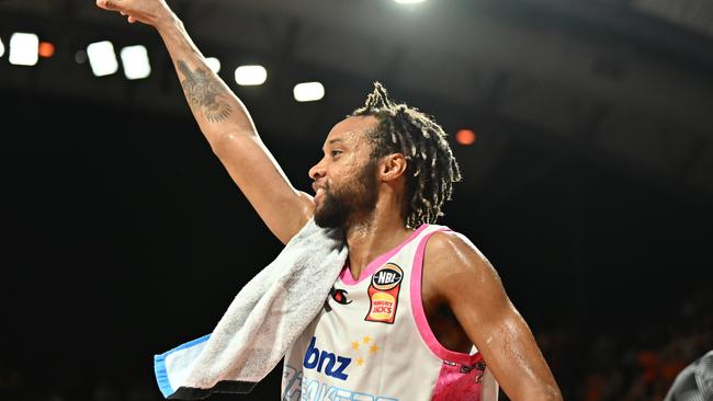 Breakers playmaker Parker Jackson-Cartwright finished with 20 points in his side’s win over the Cairns Taipans. Picture: Emily Barker/Getty Images.