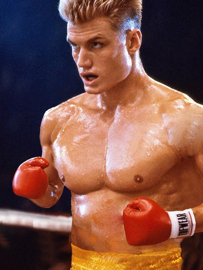 Dolph Lundgren in Rocky IV, the movie that made him famous.