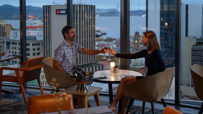 Guests enjoy a drink at Crowne Plaza’s Club Lounge. Picture: Supplied