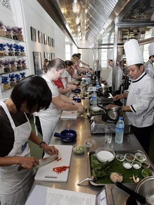 Students at the Blue Elephant cooking school in Bangkok. File picture