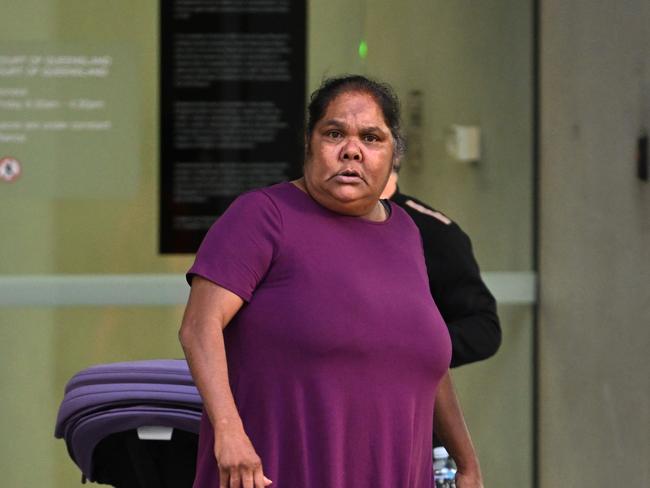 Kathleen Combo, the grandmother of seven-month-old Trinity Graham, leaves the Supreme Court in Brisbane. Picture: NCA NewsWire