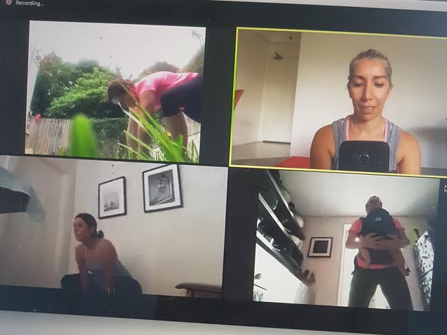 Phoenix For Mums personal trainer Meli Comaschi Cordoba has been offering virtual training. Picture: Supplied