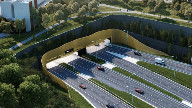 WestConnex tunnel entrance at the St Peters interchange.