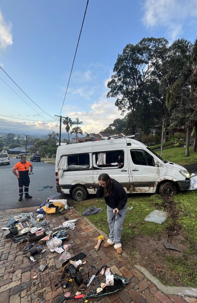 Lockie, who has been living in the van for three years, had most of his belongings destroyed.