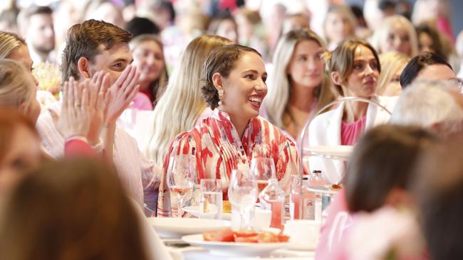 Phoebe Sceresini (centre) was the speaker at last year’s Jane McGrath High Tea. She was diagnosed with breast cancer when she was just 27. Picture: Chris Pavlich Photography/McGrath Foundation