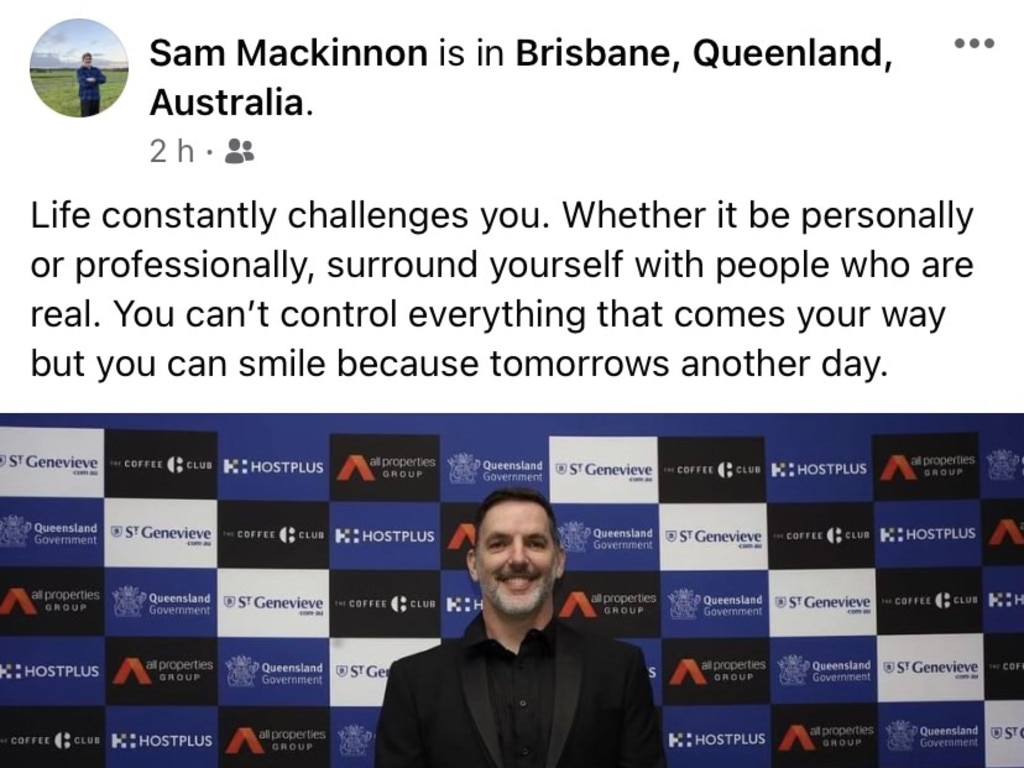 Brisbane Bullets basketball boss Sam Mackinnon's Facebook post.