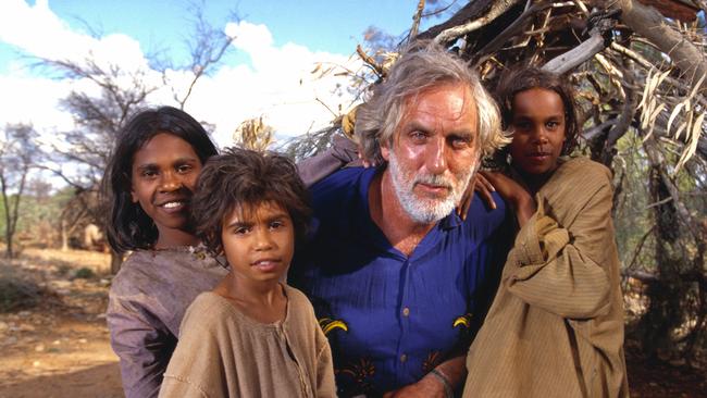 Rabbit-Proof Fence director Phillip Noyce with the film's main actors Everlyn Sampi, Tianna Sansbury and Laura Monaghan.