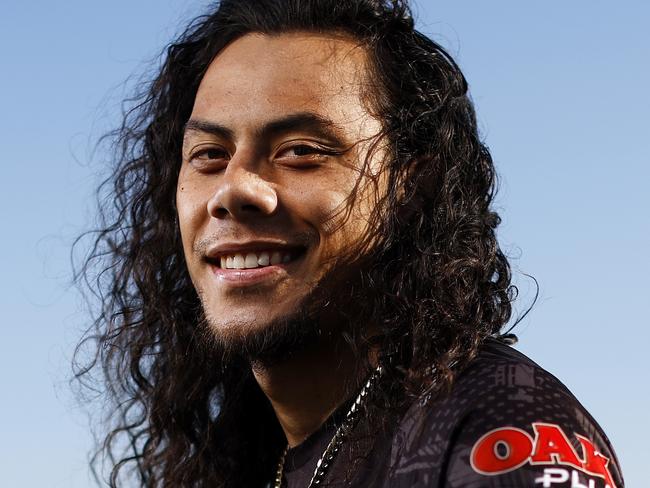 DAILY TELEGRAPH SEPTEMBER 9, 2024. Panthers player Jarome Luai at the Panthers Rugby League Academy ahead of their Qualifying Final against the Roosters on Friday. Picture: Jonathan Ng