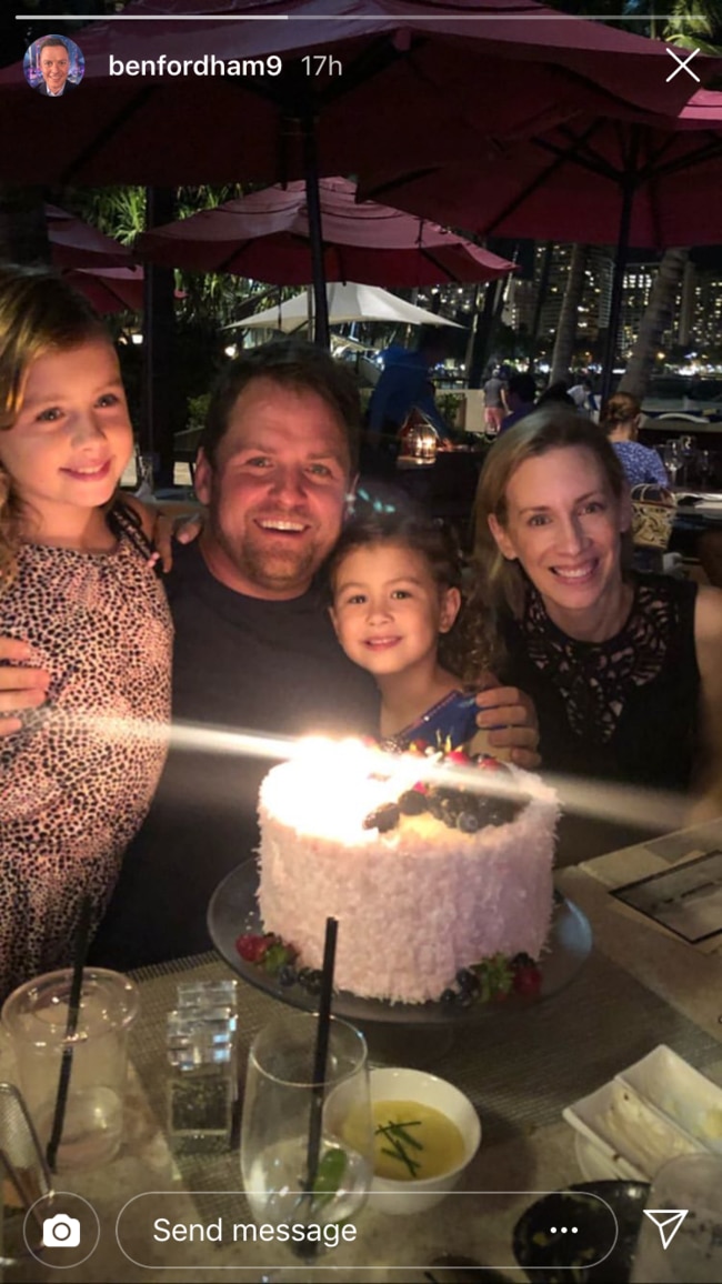 Nick Fordham with wife Liz and children Maisie and Coco. Picture: Instagram/Ben Fordham