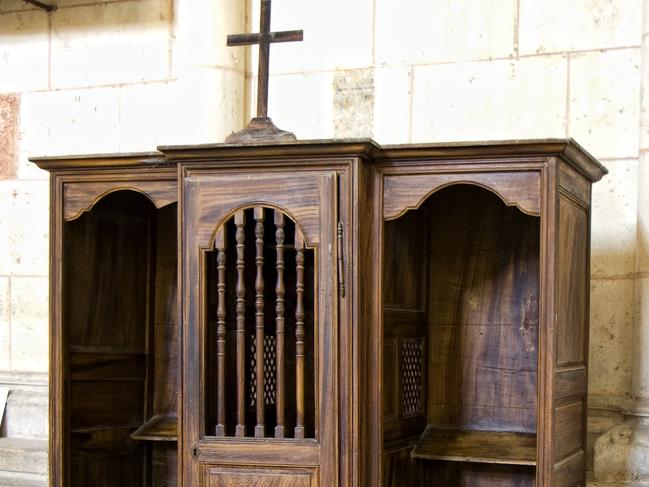 Saint Pierre Cathedral, Poitiers, France. Confessional.