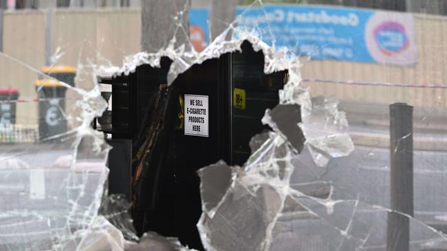 A Cowandilla shop selling illicit tobacco on Sir Donald Bradman Drive a was firebombed. Picture: Brenton Edwards