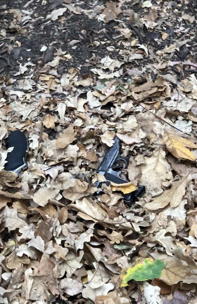 A young boy discovered weapons in leaves after police had searched the area. Picture: Supplied