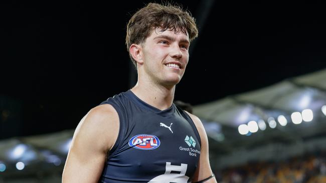 Opening round super sub Jack Carroll is expected to move into the Blues’ starting 22, with inclusion Corey Durdin a possible sub. Picture: Russell Freeman / Getty Images