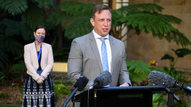 Deputy Premier Steven Miles and Health Minister Yvette D'Ath. Picture: Dan Peled