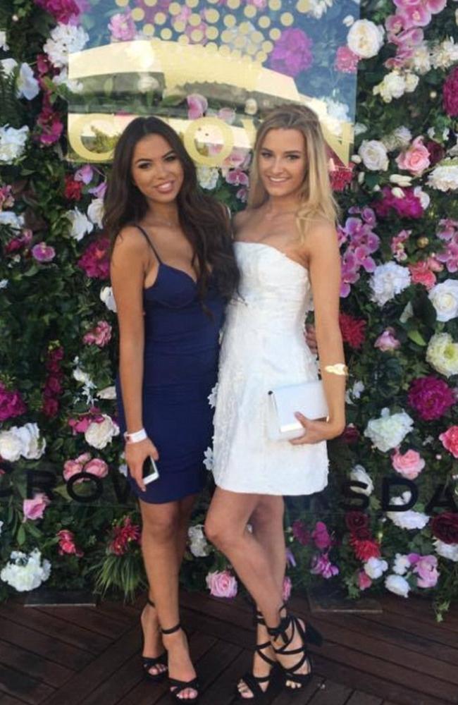 Karly Tsivoglou at the 2016 Melbourne Cup Carnival where she went viral for eating fairy floss. Picture: Facebook