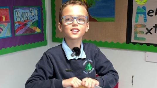 Teddy, 10, from Peppard, Oxfordshire, is petitioning Apple to change the glasses emoji. Picture: BBC