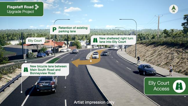 A first look at the $33 million Flagstaff Road upgrade. Picture: Department of Infrastructure and Transport