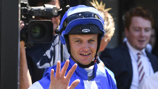 Jockey Richard Bensley rides Lensman for trainer Donna Scott at Wagga. Picture: AAP Image