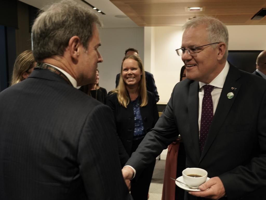 Prime Minister Scott Morrison holds a breakfast summit in Glasgow. Picture: Adam Taylor