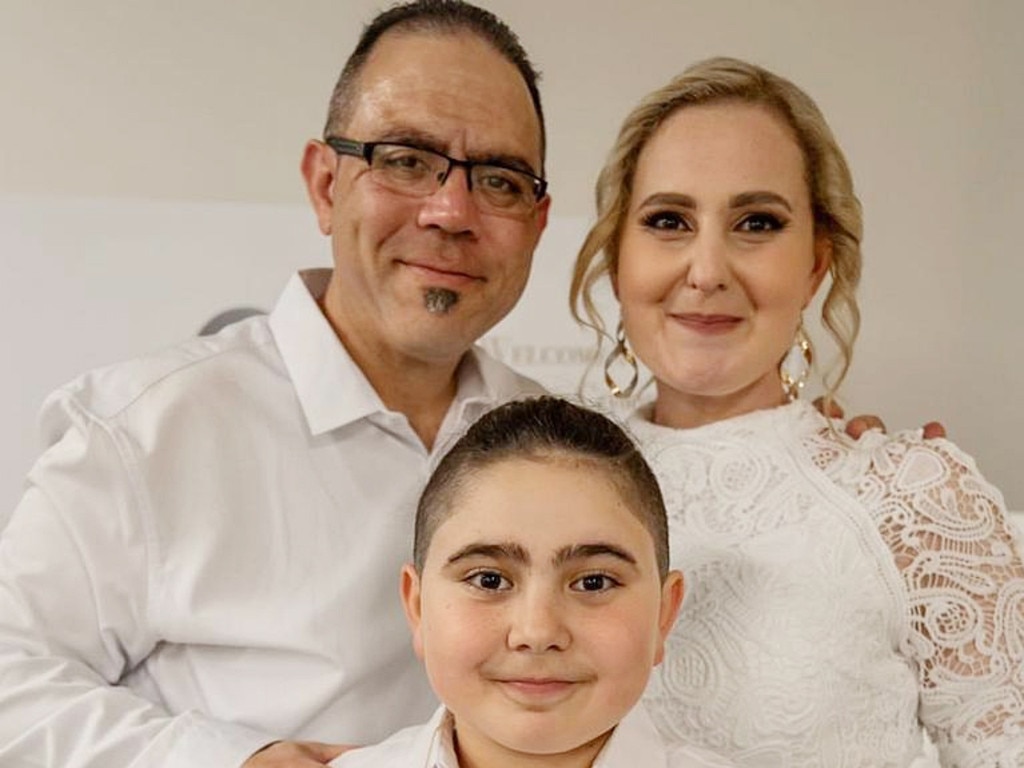 Simon Tadros (l) has spoken out for the first time about the crash that killed his wife Vanessa (r) and put his 10-year-0ld son Nicholas (C) in intensive care. Picture: Instagram