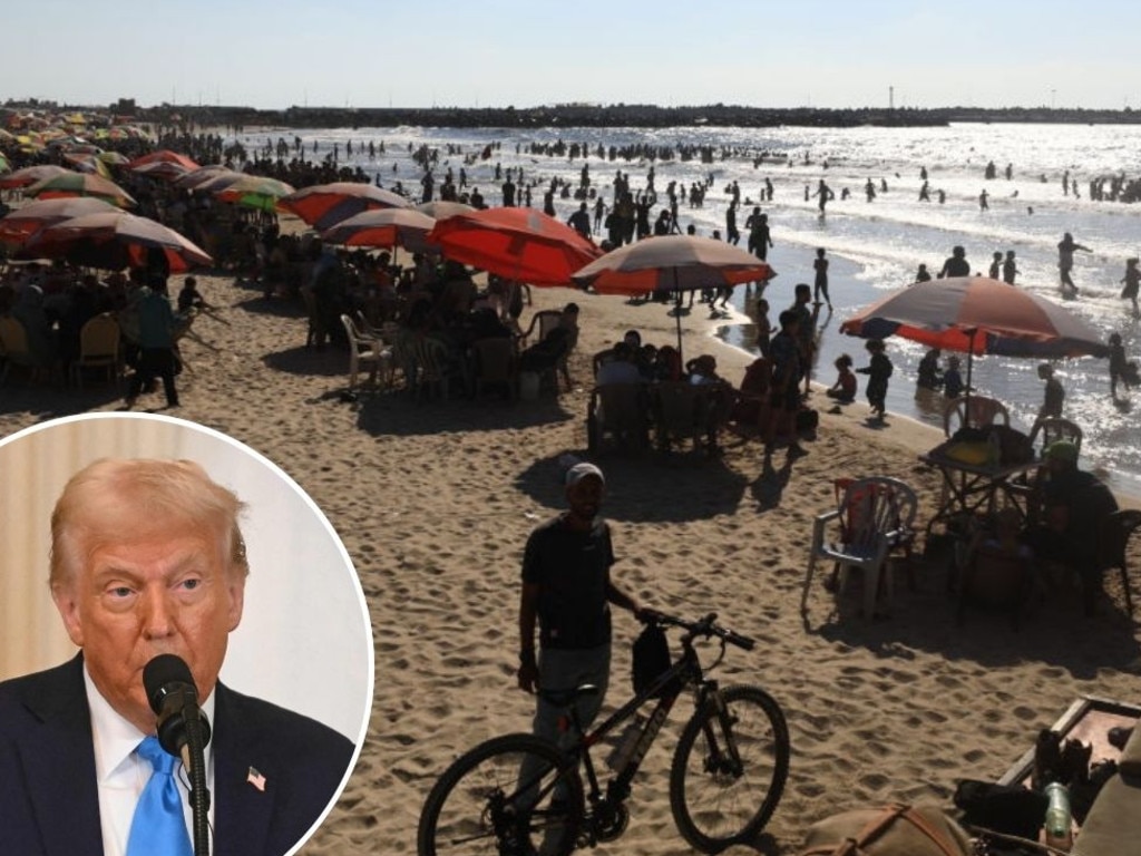 Donald Trump and beach at Gaza City