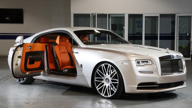 Michael Gu’s Rolls Royce Wraith being auctioned for liquidator iProsperity at Pickles Car Auctions in Belmore, Sydney. Picture: Richard Dobson