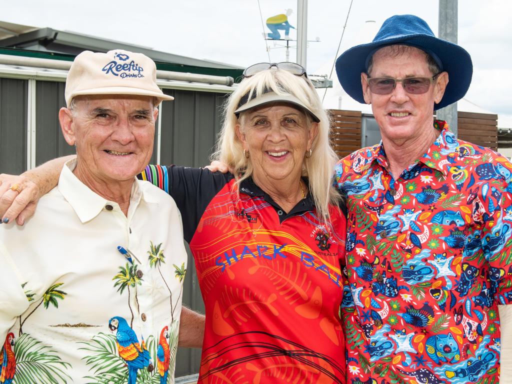 Peter Shepherd, Jayne Johnstone and Les McDermott at Australia Day @ The Bowlsie Northern Beaches Bowls club.Picture: Michaela Harlow