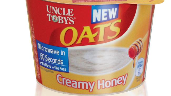 Uncle Tobys Oats creamy honey porridge.