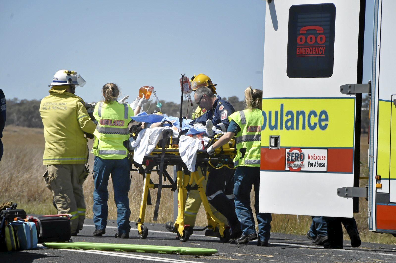 Fatal crash, involving a truck and two cars on Warrego Highway at the intersection Brimblecombe Road. September 2018. Picture: Bev Lacey