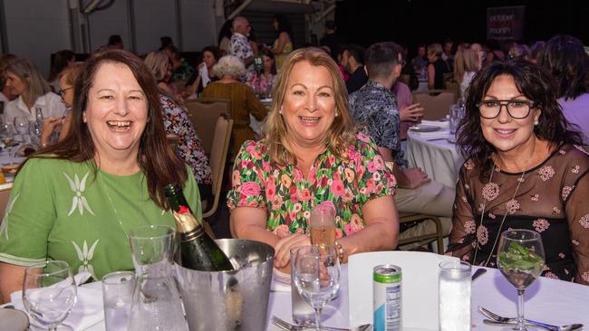 Jo Fitzpatrick, Pat Flanegan and Kerry Flanegan at the October Business Month 2023 in Mindil Beach Casino Resort, Darwin. Picture: Pema Tamang Pakhrin