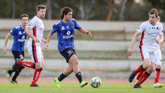 Nathan Andijanto was on target in Adelaide Comets’ thrashing of South Adelaide at SA Athletics Stadium. Picture: Adam Butler