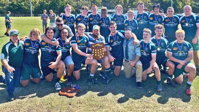 EMOTIONAL WIN: Lismore City Council named the Lismore Rugby Union Club U18 Colts as the recipients of the 2021 Australia Day Award for a Sporting Team, Group or Organisation after they decided to play, then won the their grand final against Casuarina after beloved teammates Eddie Allen and Jaylan Stewart passed away in tragic accidents. Eddie's dad Nick Allen is in the centre holding the shield.