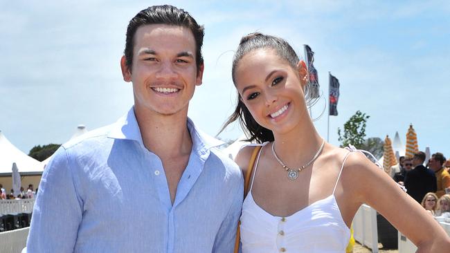 Mia Fevola with Daniel Rioli in 2020 Picture: Nicki Connolly