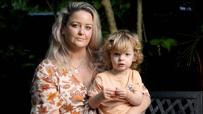 Lisa Farrow and her son Phoenix want their cats to be returned safely home. Picture: Damian Shaw