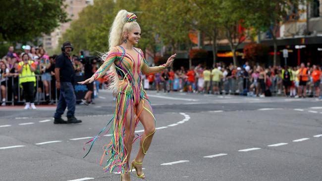 SYDNEY, AUSTRALIA - Courtney Act, pictured at Sydney's Mardi Gras in 2020, considers Oxford Street her spiritual home. Picture: Getty Images