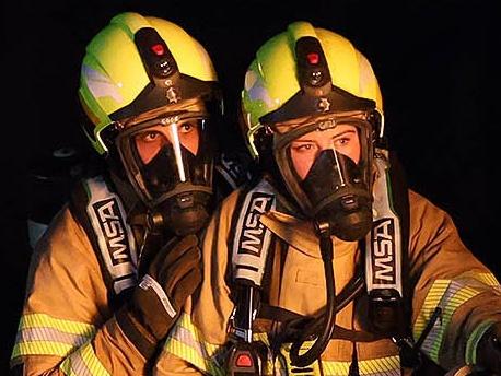 MFS recruit, Tessa Hawkes, and her mentor Rebecca Sandford (senior MFS firefighter and instructor). I’ve also attached a shot of Tessa during a training demo at Brukunga last week Picture: Supplied