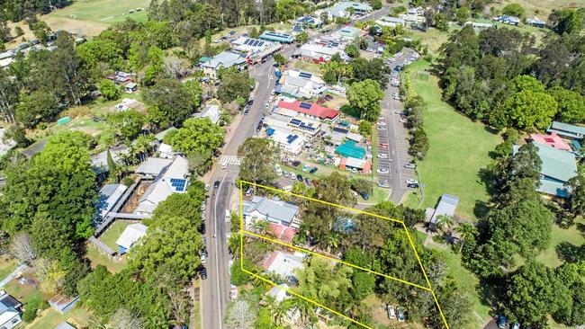 HIPPY HIPPY SHAKE: Nimbin is set for a shake-up with the sale of a dual property at 80-82 Cullen St, which has DA approval for a approval to build a boutique hotel with 24 totally modern accommodation units. Picture: Supplied