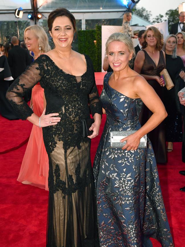 Annastacia Palaszczuk (left) and minister Kate Jones (right) at the Logie Awards.