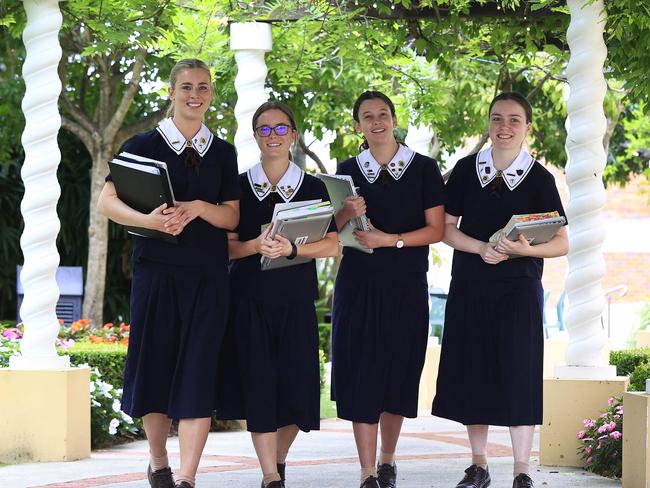 Year 12 students from St MargaretÃs Anglican Girls School Lily Shann, Ruby Greenup, Gabriella Henzell, Holly Marchant are ready to go for their Exams. Pics Adam Head