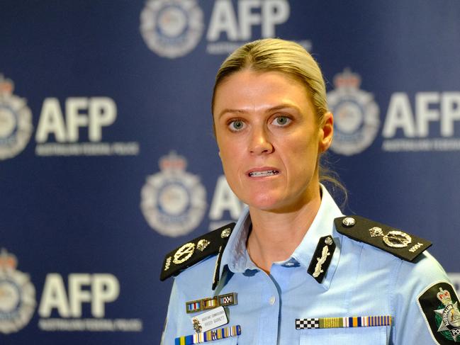 AFP Deputy Commissioner Krissy Barrett says authorities considered going public with the caravan revelations earlier, but tip-offs about other fake plots were coming in to the anti-terrorism investigators. Picture: NewsWire / Luis Enrique Ascui