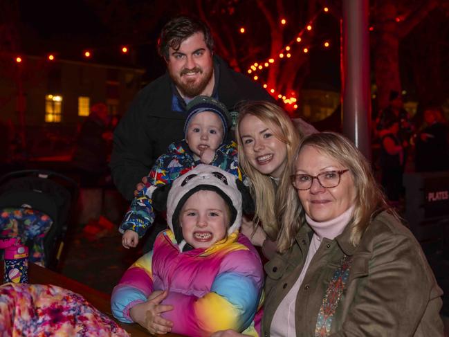 Nick, Leo, Zara, Ailise Conolly and Mag Kennedy at Winter Feast 2025 in Hobart. Picture: Caroline Tan