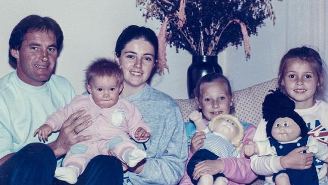 Chris Dawson with Joanne Curtis, baby Kristin with Sherryn and Shanelle. Picture: Supplied