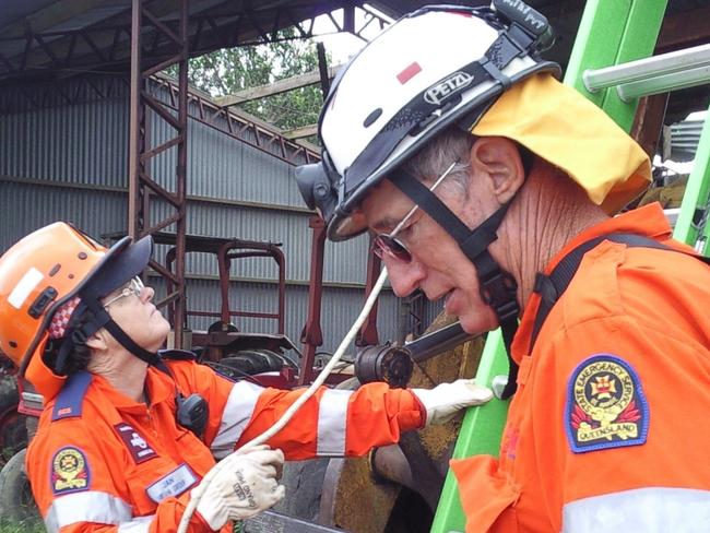 SES Mackay Regional Unit deputy local controller north Jan Lindbergs (left) during her deployment after Tropical Cyclone Yasi crossed the Queensland coast on February 3, 2021.